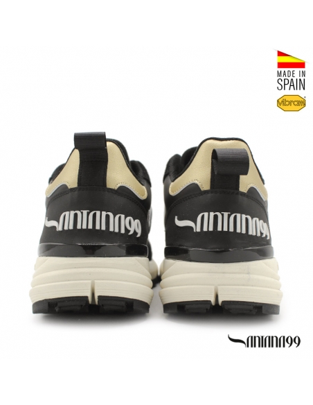 zapatillas negras de piel