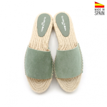 sandalias planas verdes