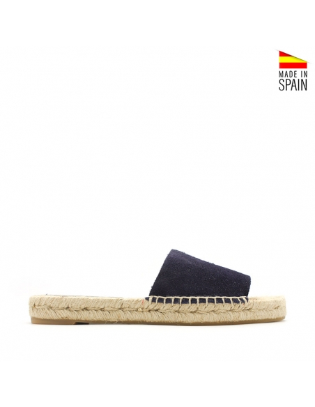 sandalia plana azul marino