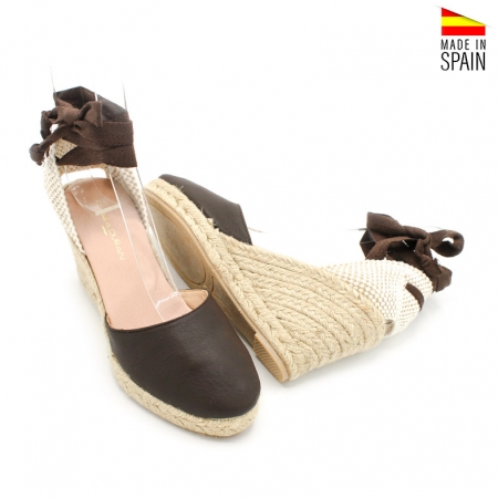 alpargatas cuña mujer marron
