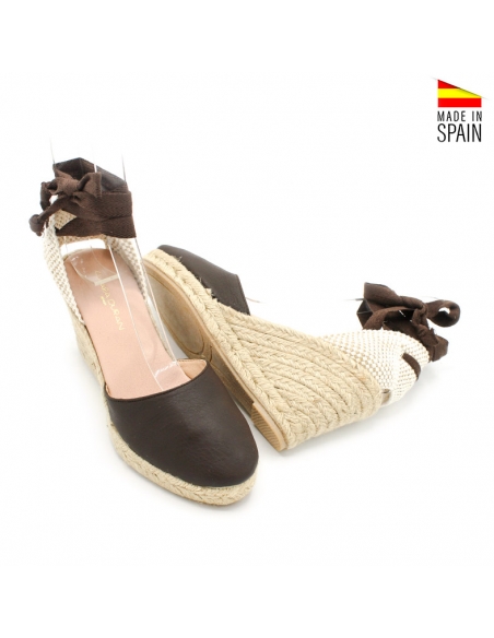 alpargatas cuña mujer marron