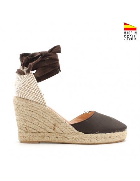 alpargatas cuña marrones