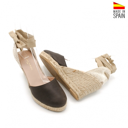 alpargatas cuña mujer marron