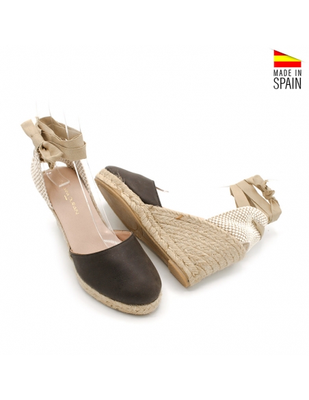 alpargatas cuña mujer marron