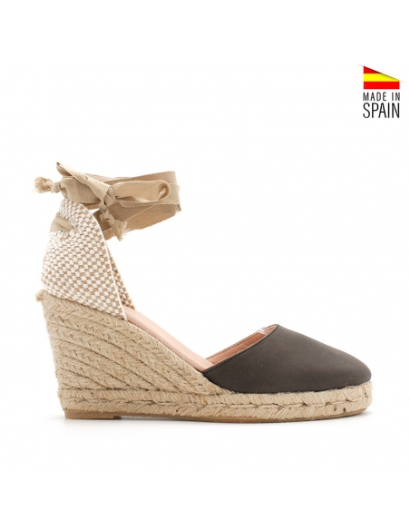 alpargata cordones marron mujer