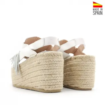 sandalias plataforma esparto blancas