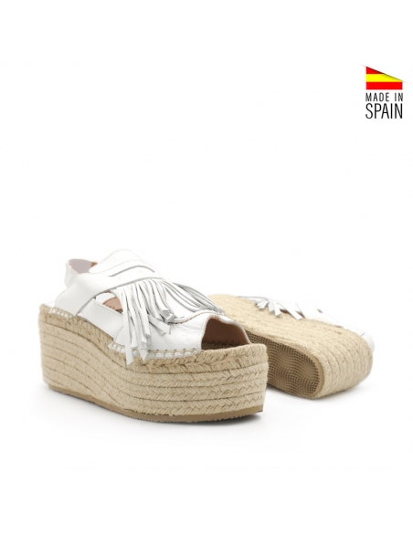 sandalia plataforma blanca