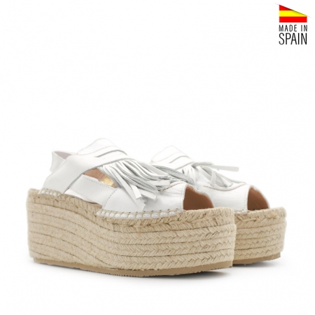 sandalia plataforma esparto blanca