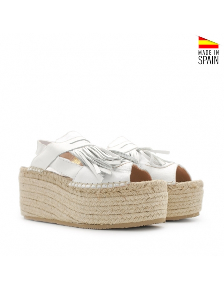sandalia plataforma esparto blanca