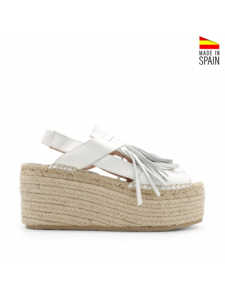 sandalias blancas plataforma