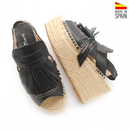 sandalia de plataforma negra