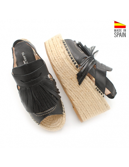 sandalia de plataforma negra