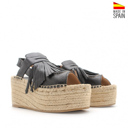 sandalias de mujer negras con plataforma