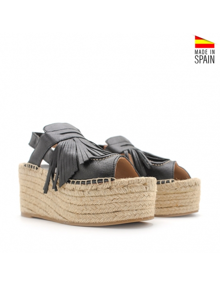 sandalias de mujer negras con plataforma
