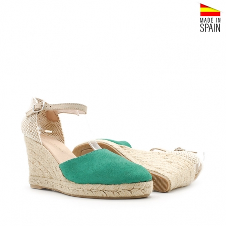 alpargatas de cuña verdes