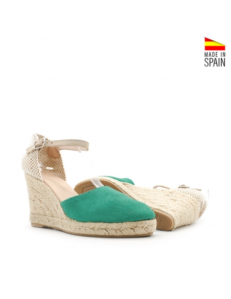 alpargatas de cuña verdes