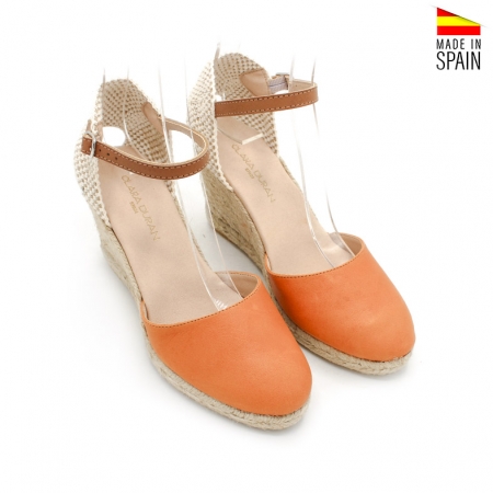 alpargatas cuña piel