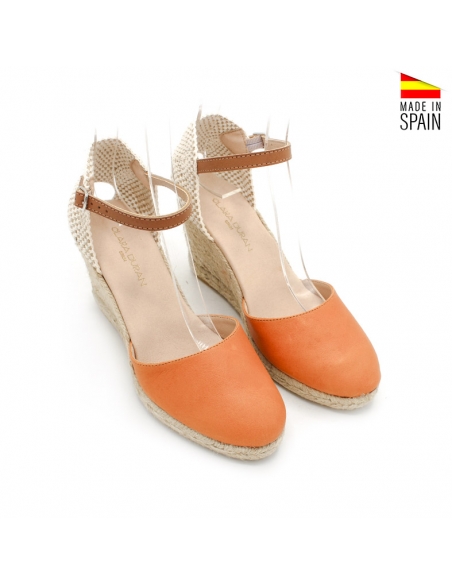 alpargatas cuña piel