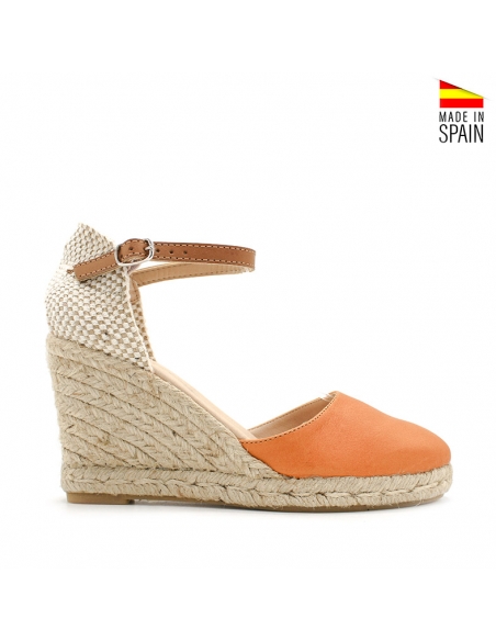 alpargatas cuña naranjas mujer