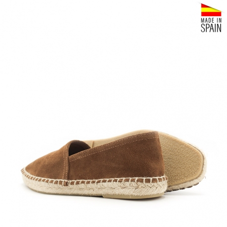 Alpargatas Piel marrones Planas