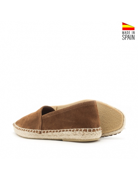 Alpargatas Piel marrones Planas