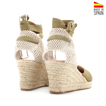 alpargata cuña media verde