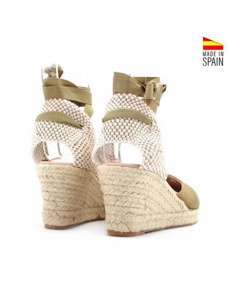 alpargata cuña media verde