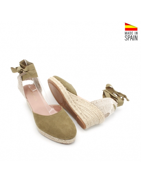 alpargatas con cuña verde oliva