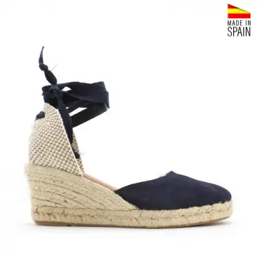 alpargatas de cuña azul marino