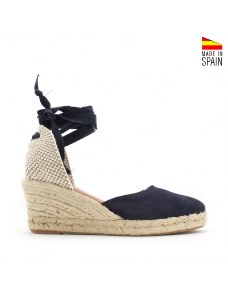 alpargatas de cuña azul marino