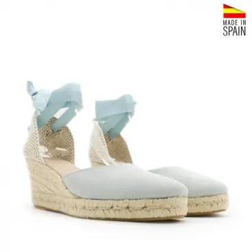 alpargata cuña azul cielo