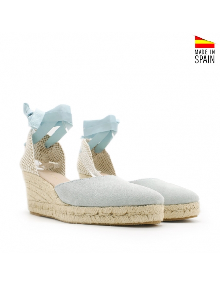 alpargata cuña azul cielo