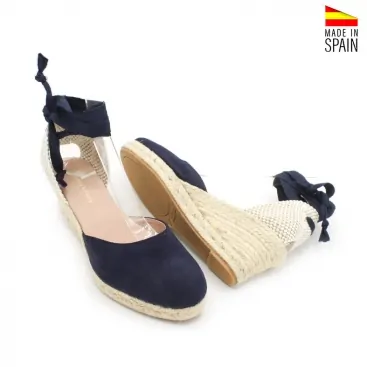 alpargata cuña azul marino