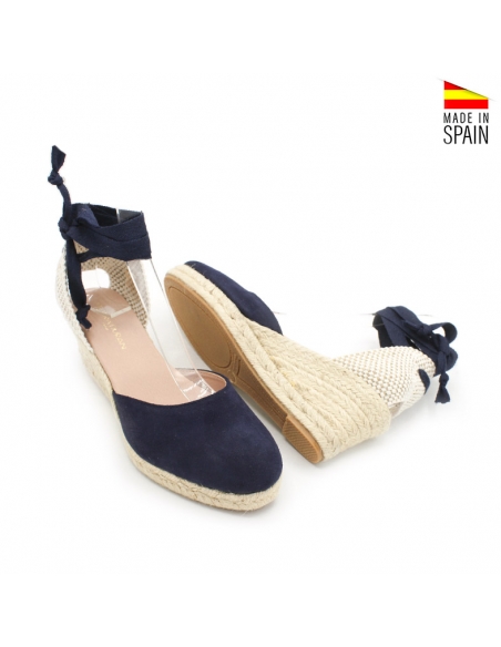 alpargata cuña azul marino