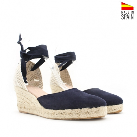 alpargatas cuña azul marino
