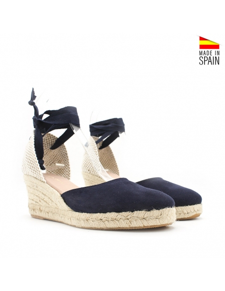 alpargatas cuña azul marino