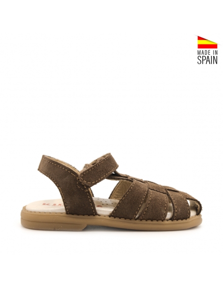 sandalia serraje marrón niño