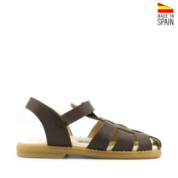 sandalias niño vestir marrones