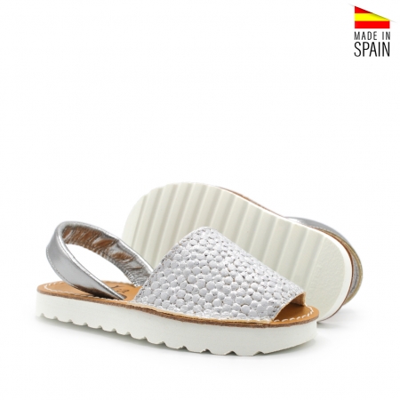 sandalias niña plateadas