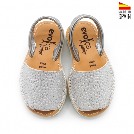 sandalias menorquinas niña plateadas