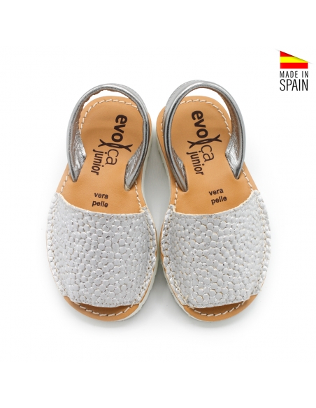 sandalias menorquinas niña plateadas