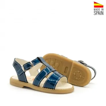 sandalias niña vestir azul marino