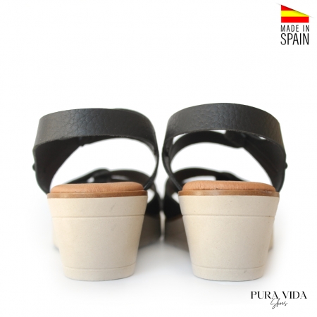 sandalias cuña media mujer