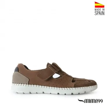 sandalia marron hombre