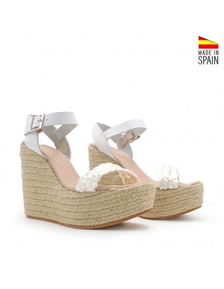 sandalia alta de mujer