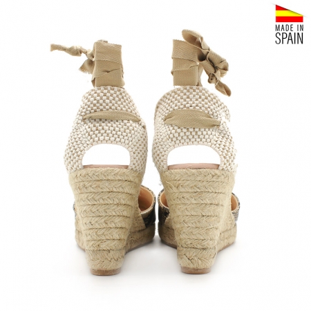 alpargata cuña esparto animal print