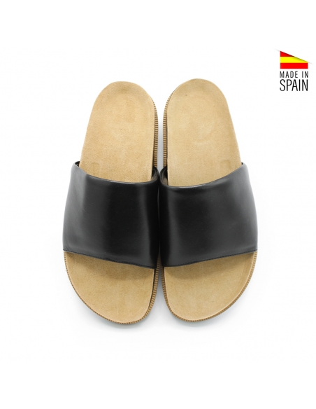 sandalia pala negra mujer