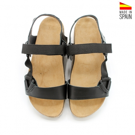 sandalia negra deportiva mujer