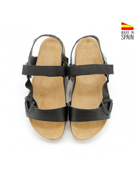 sandalia negra deportiva mujer