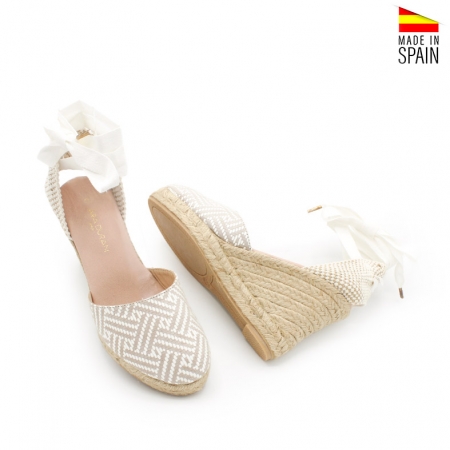 alpargatas cuña cintas mujer